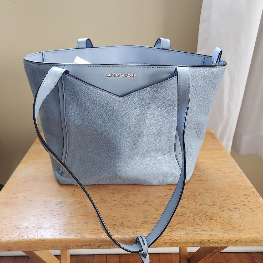 Michael Kors Medium Front Pocket Light Blue Tote